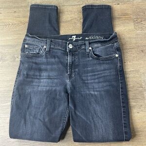 7 for All Mankind Women’s Black Grey Mid Rise The Skinny Jean, size 29